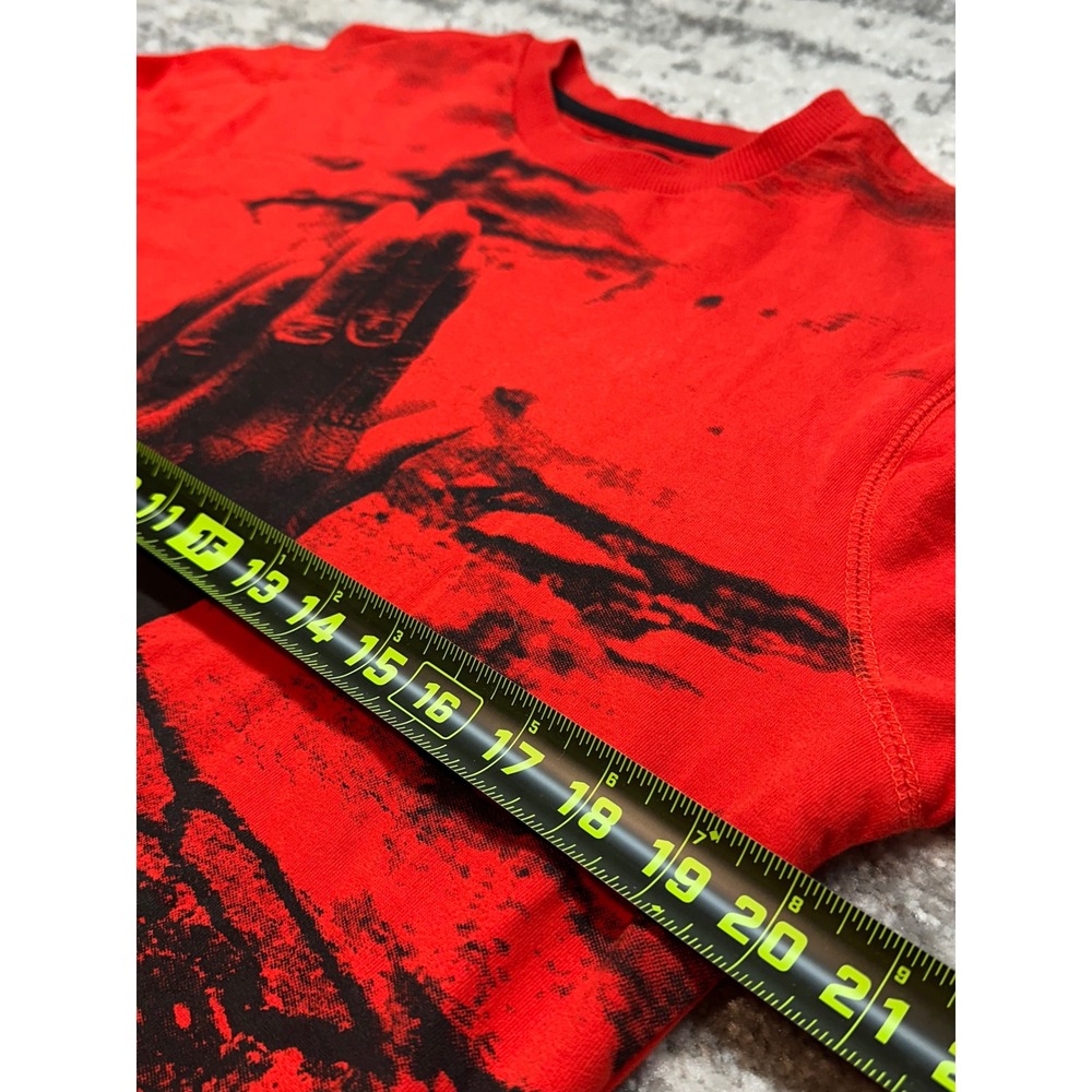 Trukfit‎ Sweatshirt Mens Small Red Praying Hands Graphic Side Zip All Over Print - Picture 9 of 15